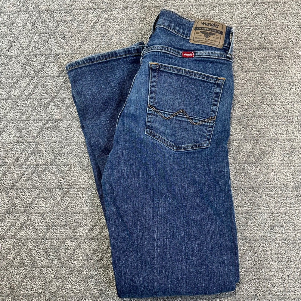 Wrangler Premium Quality Straight‎ Fit Jeans Mens Size 30x32 Blue Denim